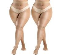 HeyUU Strumpfhosen damen grosse grössen 20Den Elastisch Curvy Strumpfhosen 2x Hautfarben 3XL