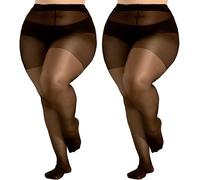 HeyUU Strumpfhosen damen grosse grössen 20Den Elastisch Curvy Strumpfhosen 2x Schwarz XL