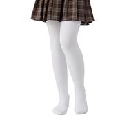 HeyUU Thermo Strumpfhose Mädchen Gefütterte Leggings Kinder Ballettstrumpfhose Winter Warm Thermal Tights Weiß 6-8 Jahre