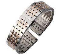 HFBZVAFC 18 mm 20 mm 22 mm 24 mm Edelstahlarmband Metallarmband Armband Poliertes Silber Gold(Silver+Rose Gold,18mm)