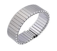 HFBZVAFC 18 mm 20 mm 22 mm elastisches Uhrenarmband aus Edelstahl, elastisches Uhrenarmband, einziehbares Unisex-Uhrenarmband(Silver,20MM_S-136MM)