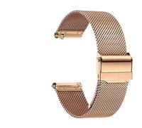 HFBZVAFC Edelstahl-Mesh-Armband, Schnellverschluss-Metallarmband, 20 mm, 22 mm, verstellbares Armband, Herren/Damen-Ersatzarmband(Rose Gold,20mm)