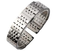 HFBZVAFC Edelstahl-Uhrenarmband 12/14/15/16/17/18/19/20/21/22/23/24 mm Unisex-Ersatz-Uhrenarmband mit geraden und gebogenen Enden(Silver,20mm)