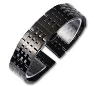 HFBZVAFC Edelstahl-Uhrenarmband 12/14/15/16/17/18/19/20/21/22/23/24 mm Unisex-Ersatz-Uhrenarmband mit geraden und gebogenen Enden(Black,23mm)