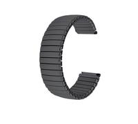 HFBZVAFC Elastisches Uhrenarmband aus Metall, 14 mm, 16 mm, 18 mm, 20 mm, 22 mm, Edelstahl, Uhrenzubehör, Herren/Damen, Universal-Armband(Black - Glossy,18mm)