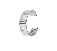 HFBZVAFC Elastisches Uhrenarmband aus Metall, 14 mm, 16 mm, 18 mm, 20 mm, 22 mm, Edelstahl, Uhrenzubehör, Herren/Damen, Universal-Armband(Silver - Glossy,18mm)