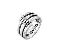 HG HAZE & GLORY Ring Herren aus 925 Sterling Silber, Schmuck Männer, Silberring oxidiert, Modern, Twisted Sun Lovers