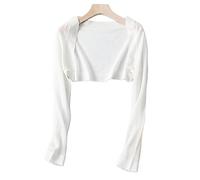 HGJH Kleider Damen Festlich,Eleganter Bolero Für Damen, Kurzes Oberteil, Lange Ärmel, Strickjacke, Vorne Offen, Durchsichtig, Schulterjacke, Umhang, Abendparty, Überzug Für Kleider