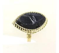HGJH Natürlicher Obsidian-Ring Goldene Spirale Kristall-Twining-Ring Verstellbarer Offener Ring Für Frauen Yoga Reiki Balance-Stein Ringe Knöchel-Fingerringe Für Frauen Mädchen Jungen