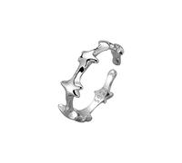 HGJH Ring Aus 925Er Sterlingsilber, S925 Sterling Silber Pentagramm Ring Verstellbare Ringe Unregelmäßiger Offener Ring Silber Daumenring Ewigkeitsring Hochzeitsanhänger Schmuck Geschenke Für Männer