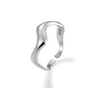 HGJH Ring Silber 925 Damen, Sterling Silber Ringe Frauen 925 Wellenform Verstellbare Ringe Einfach Glänzend Verstellbar Sterling Kleid Ringe Verlobungsring Geschenke Für Männer Mädchen Frau Ewigkeits