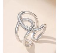 HGJH Ringe Silber, Sterling Silber Ringe 925 Linien Kreuz Verstellbare Ringe Minimalistisch Geknotet Verstellbare Sterling Ringe Verlobungsring Geschenke Mädchen Frau Ewigkeitsringe