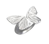 HGJH Silberringe Damen 925,S925 Sterling Silber Schmetterling Ring Verstellbare Ringe Minimalistische Eleganz Offener Ring Silber Eternity Ring Hochzeit Charme Schmuck Geschenke Für Mädchen Damen
