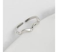 HGJH Silberringe Damen 925,S925 Sterling Silber Wellen Ring Verstellbare Ringe Unregelmäßigkeit Offener Ring Silber Daumenring Ewigkeitsring Hochzeit Charme Schmuck Geschenke Für Männer Mädchen Damen