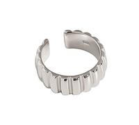 HGJH Silberringe Damen 925,S925 Sterling Silber Wide Face Gear Ring Verstellbare Ringe Minimalistischer Offener Ring Silber Daumenring Ewigkeitsring Hochzeitsanhänger Schmuck Geschenke Für Männer Mäd