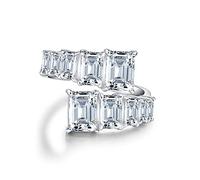 HGJH Silberringe Damen 925,Sterling Silber Ringe Frauen 925 Quadratisch Zirkon Verstellbare Ringe Zirkon Micropaved Einfache Verstellbare Sterling Kleid Ringe Verlobungsring Mädchen Ewigkeitsringe