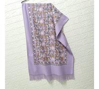 HGJH Strickschal Damen, Damen Schal Cashmere Feel Warm Schal Ginkgo Biloba Stickerei Schal Mit Quaste Helllila Wickelschal Winter Decken Schal Trendige Stolescarves Für Damen Mädchen