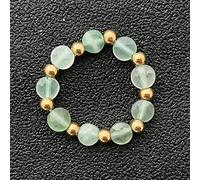 HGJH Verstellbare Ringe, Mode, Vintage, böhmische Perlen, grün, Aventurin, elastisches Seil, runder Schnitt, mit goldenen Perlen, verstellbar für alle, Party, Hochzeit, Schmuck, Geschenk