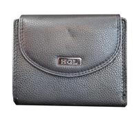 HGL - HGL Reißverschlussbörse mit Überschlag, RFID-Schutz echt Leder schwarz Schwarz