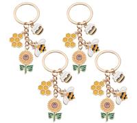 HGSHUO Sonnenblume Schlüsselanhänger Biene Schlüsselbund Mitgebsel Damen Schlüsselanhänger Biene Dekoration Taschen Anhänger Schlüsselring Blume