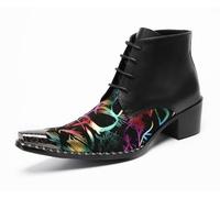 HGTREDPK Stiefel, Kurze Stiefel, Atmungsaktive Stiefel, Handgefertigte Stiefel mit Spitzem Zeh für Party, Nachtclub, Tanz, Bankett, HochzeitMulti-Colored,EU41