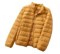 Hgvcfcv 12 Farben Frühling Winter Damen Mantel Koreanisch Casual Leichte Puffer Jacke Weiblich Kurze Parkerjacke Daunenjacke Damen, gelb, 42