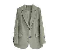 Hgvcfcv Damen Blazer, 5740, M, Koreanischer Stil, Casual, Büro, Sommer, Frühling, Herbst, Einfarbig, Langarm, Knopfleiste, Revers, Taschen, Polyester, Baumwoll-Mischgewebe