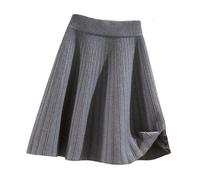 Hgvcfcv Damen-Strickrock, hohe Taille, Vintage-Röcke, kurz, plissiert, schick, A-Linien-Rock, fließender Minirock, grau, 3XL