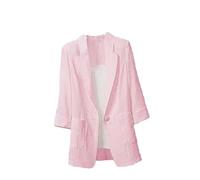 Hgvcfcv Damenjacke, einfarbig, Baumwollstoff, lockerer Oversize-Mantel, Frühling, Sommer, Jacken, lange Blazer für Damen, a, 50