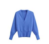 Hgvcfcv Frauen Mode V-Ausschnitt Strickjacke Frau Retro Langarm Casual Büro Dame Pullover Weibliche Strickjacke