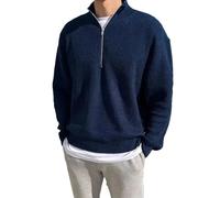 Hgvcfcv Frühling Herbst Männer Lose Halbhoher Kragen Reißverschluss Pullover Gestrickte Pullover Jacke Herren Pullover