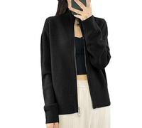 Hgvcfcv Herbst Und Winter Wolle Strickjacke Pullover Damen Rollkragen Langarm Top Damen Gestrickte Schwarze Jacke