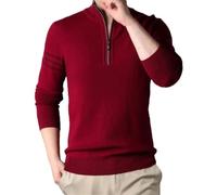 Hgvcfcv Herren-Wolle, Weich, Bequem, Reißverschluss-Design, Pullover Für Herren, Herbst, Winter, Warm