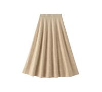 Hgvcfcv Kaschmir Elegant Halbrock Damen Herbst/Winter Hohe Taille Wolle Röcke für Frauen, beige, Einheitsgröße