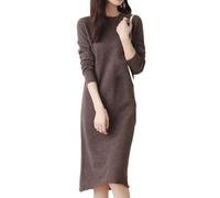 Hgvcfcv Längere Wollkleider für Damen, Kaschmir-Pullover, langer Stil, Pullover, 6 Farben, Pullover, coffee, M