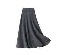 Hgvcfcv Winter Damen Kleidung Rock Elastische Hohe Taille A-Linie Rock Wolle Strickpullover Koreanisch Mid Calf Rock, Y, 48