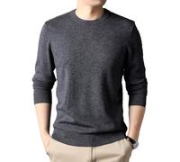 Hgvcfcv Zopfstrickpullover Herrenpullover Einfarbiger Rundhals-Langarmpullover Lässiger Und Bequemer Herrenpullover