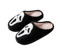 HGWOPGASD Horror Slippers, Scream Merchandise Slippers, Soft Plush, Warm, Memory Foam, Winter Slippers for Men and Women, Couples, Scary Halloween Pumpkin House Slippers, Cute Cartoon Warm Plush A06