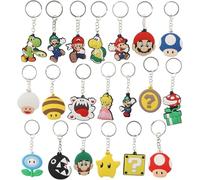 HhBdy 20 Stück Super Mario Schlüsselanhänger Persönlichkeit Schlüsse-lanhänger Cute Cartoon Schlüsselanhänger Anime Figuren Schlüsselanhängers für Kinder Geburtstagsgeschenk Spielzeug