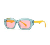 HHMRTYDG Vintage Polygon Cat Eye Jelly Color Women Trending Sunglasses Fashion Orange Blue Men Sun Glasses