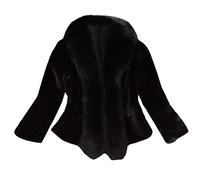 HHMY Faux Fur Mantel, Kunstpelz Jacke Damen Winter Langarm Pelzmantel Herbst Winter Elegant Warm Felljacke-Fellmantel Fell-Poncho Cardigan FüR Frauen Hochzeit Abend Braut Brautschal Mantel Jacke