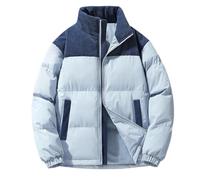 HHOZsafety Warme, wattierte Herren-Winterjacken aus Cord und Baumwolle, Daunenparka mit SteWarme, wattierte Herren-Winterjacken aus Cord und Baumwolle, Daunenparka mit Stehkragen, Thermojacke