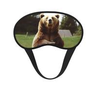 Hi Bear Schlafmaske, sitzend auf dem Rasen, zum Schlafen auf der Seite, lichtblockierende Schlafmaske für Damen und Herren, weich und bequem für Reisen, Nickerchen