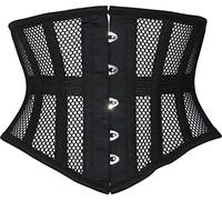 Hi-GERMANWEARS Hi-46 Women's Underbust Black Cotton Mesh Steel Boned Body Waist Shaper Training taillenkorsett Corsets (DE/NL/SE/PL, Alphanumerisch, 7XL, Regular, Regular, Black)