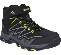 Hi-Tec Wanderschuhe Blackout Mid WP (waterproof/wasserdicht) schwarz/lime Kinder, Größe Euro (US) 31 (13)