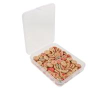 HIAKDOFT 100 Stück Bunte Holzknöpfe Vintage Muster Rund Nähen Basteln Strickjacken Knöpfe für Kleidung DIY Handarbeit