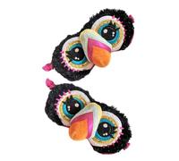 HIAKDOFT 2 Stück Schlafmasken Plüsch Dschungel Vogel Motiv Augenmaske Weich Lichtblockierend für Reisen und Zuhause