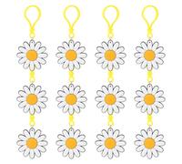 HIAKDOFT 24 Stück Teiliges Gänseblümchen Schlüsselanhänger mit Buntem Anhänger Dekorativer Rucksack Taschenanhänger für Frauen Modischer Schlüsselring für Auto Zufällige Farbe