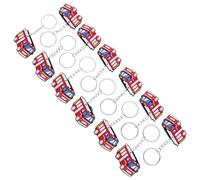 HIAKDOFT Feuerwehr Schlüsselanhänger Satz aus Kunststoff Kleiner Feuerwehrauto Partygeschenk Feuerwehr Dekoration für Geburtstagsfeiern Anerkennungsanhänger für Männer und Frauen