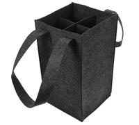 HIAKDOFT Weinflaschentasche aus Filz mit Tragegriff 4 Flaschen Fassungsvermögen Herausnehmbares Innenfach Praktische Aufbewahrung für Wein und Einkäufe